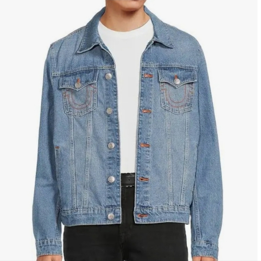 NWT True Religion Men's Denim Trucker Jacket Small